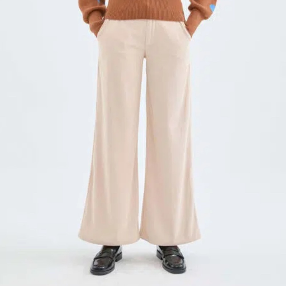 Compañía Fantástica Cream Corduroy Wide Leg Trousers, XL